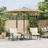 Vidaxl Parasol with LEDs and steel pole 288x288x225 cm brown