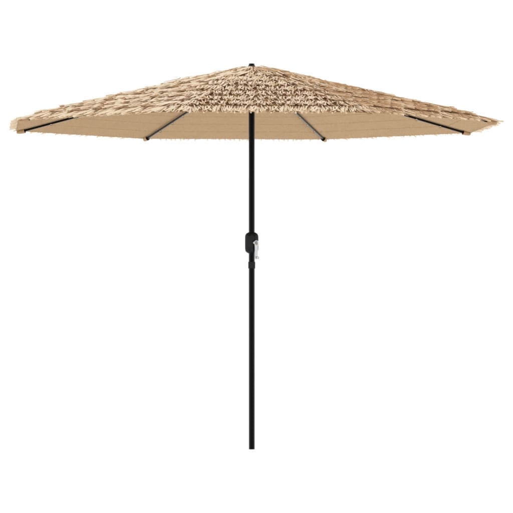 Parasol VidaXL avec LED et mât en acier 324x324x247 cm marron