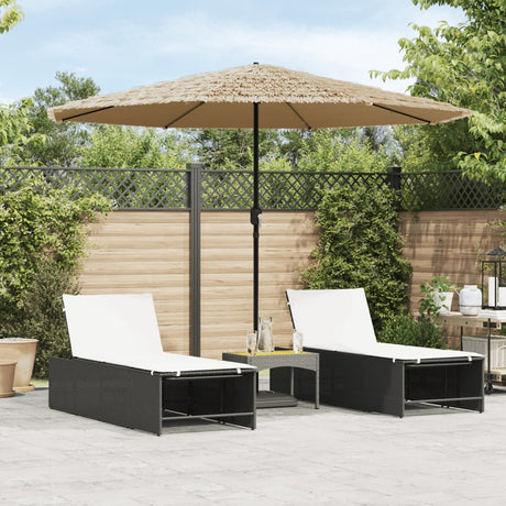 Parasol VidaXL avec LED et mât en acier 324x324x247 cm marron
