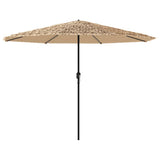Parasol Vidaxx avec LED et mât en acier 388x388x248 cm marron