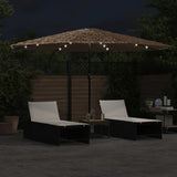 Parasol Vidaxx avec LED et mât en acier 388x388x248 cm marron