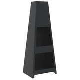 VidaXL cheminée d'extérieur avec tour de rangement du bois design acier noir