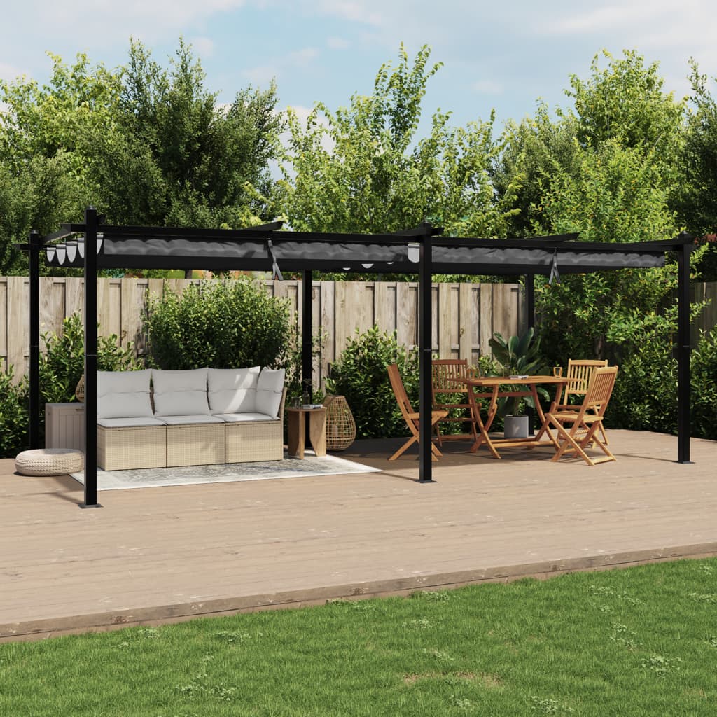 Arbor Vidaxl avec toit extensible 3x6 m Aluminium anthracite -colored