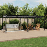 Vidaxl arbor with extendable roof 3x6 m aluminum anthracite -colored