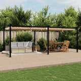 Vidaxl Arbor con tetto estesibile 3x6 m in alluminio taupe