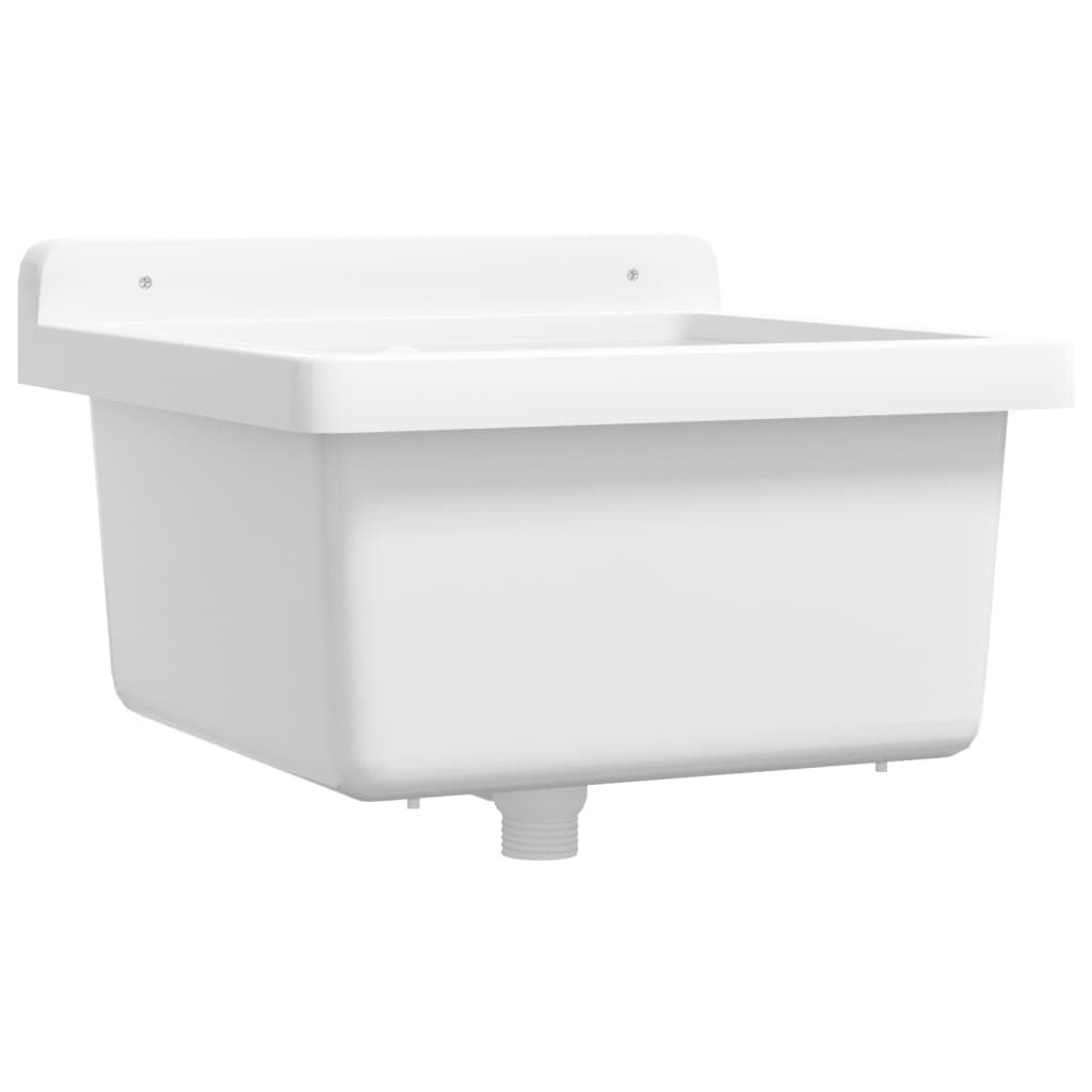 Vidaxl Washbasin Wall -Monterte 40x40x24 cm harpiks hvit