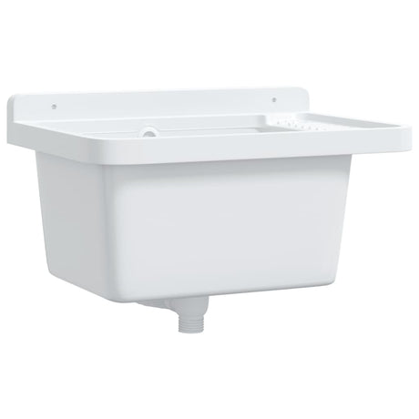 VidaXL lavabo mural 50x35x24 cm résine blanc
