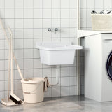 VidaXL lavabo mural 50x35x24 cm résine blanc
