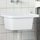 Vidaxl Washbasin Wall -Monterte 50x35x24 cm harpiks hvit