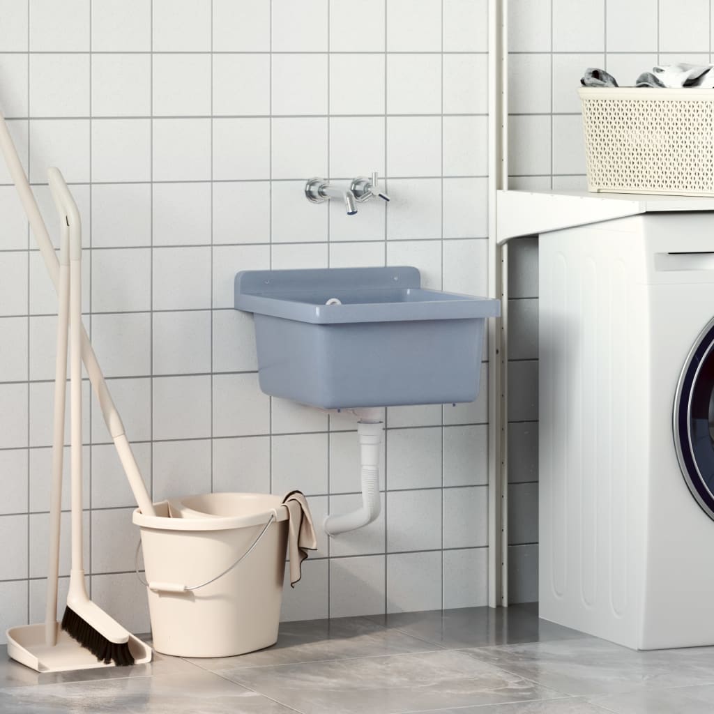 Vidaxx lavabo mural 40x40x24 cm résine gris