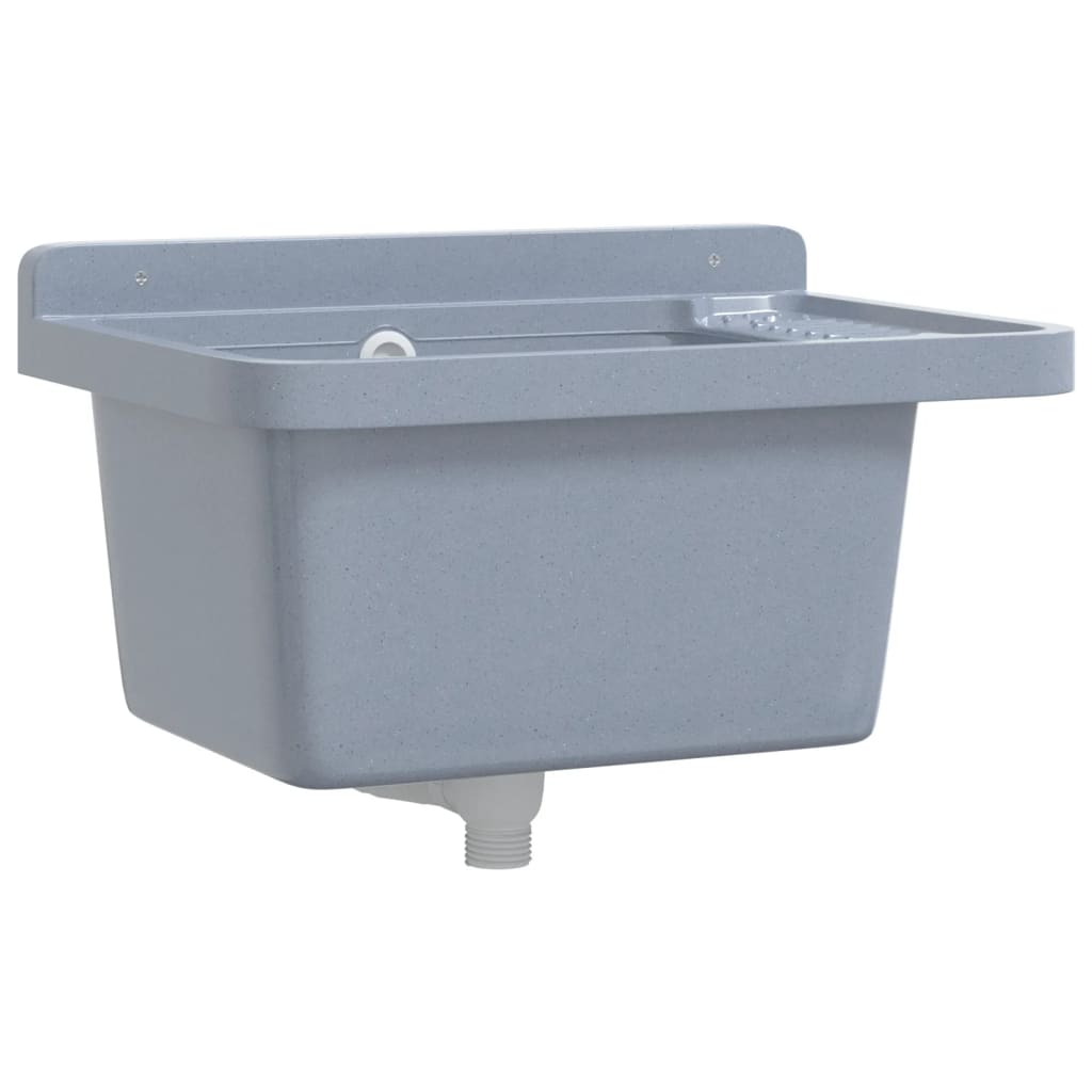 Vidaxl Washbasin Wall -Monterte 50x35x24 cm harpiks grå