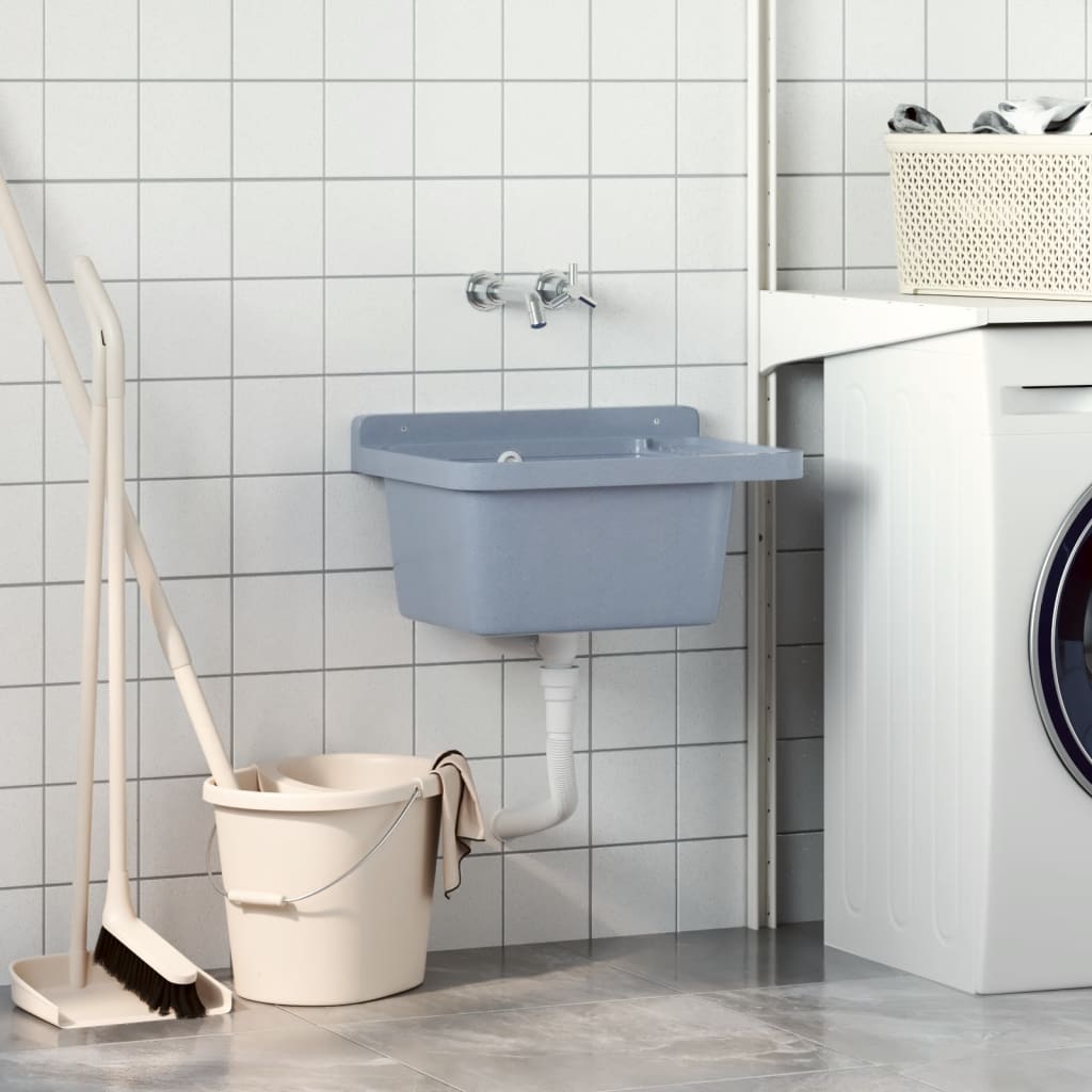 Vidaxx lavabo mural 50x35x24 cm résine gris