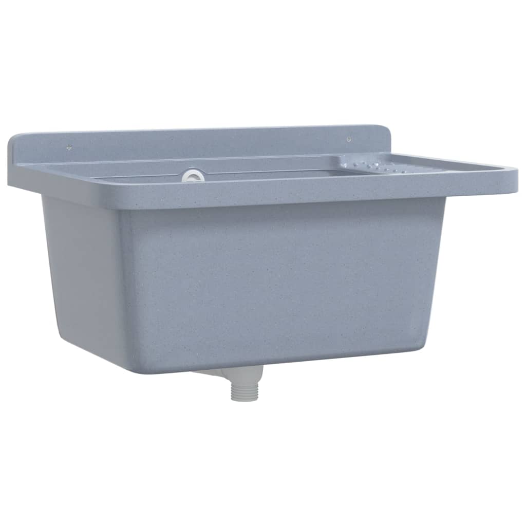 Vidaxl Washbasin Wall -montato 60x40x28 cm in resina grigio