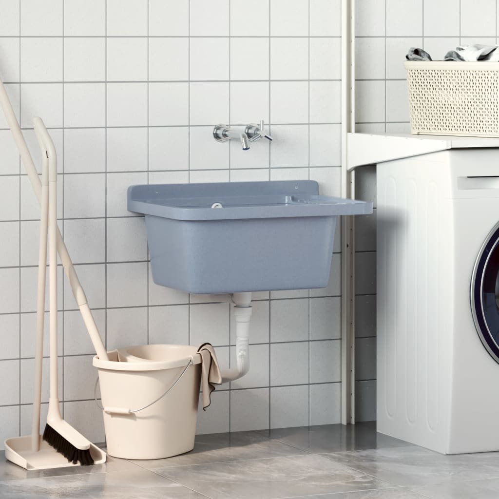 Vidaxx lavabo mural 60x40x28 cm résine gris