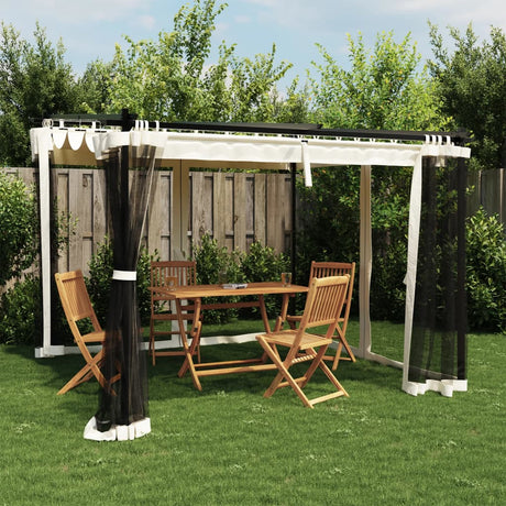 Gazebo Vidaxx avec parois latérales en maille 3x3 m en acier couleur crème