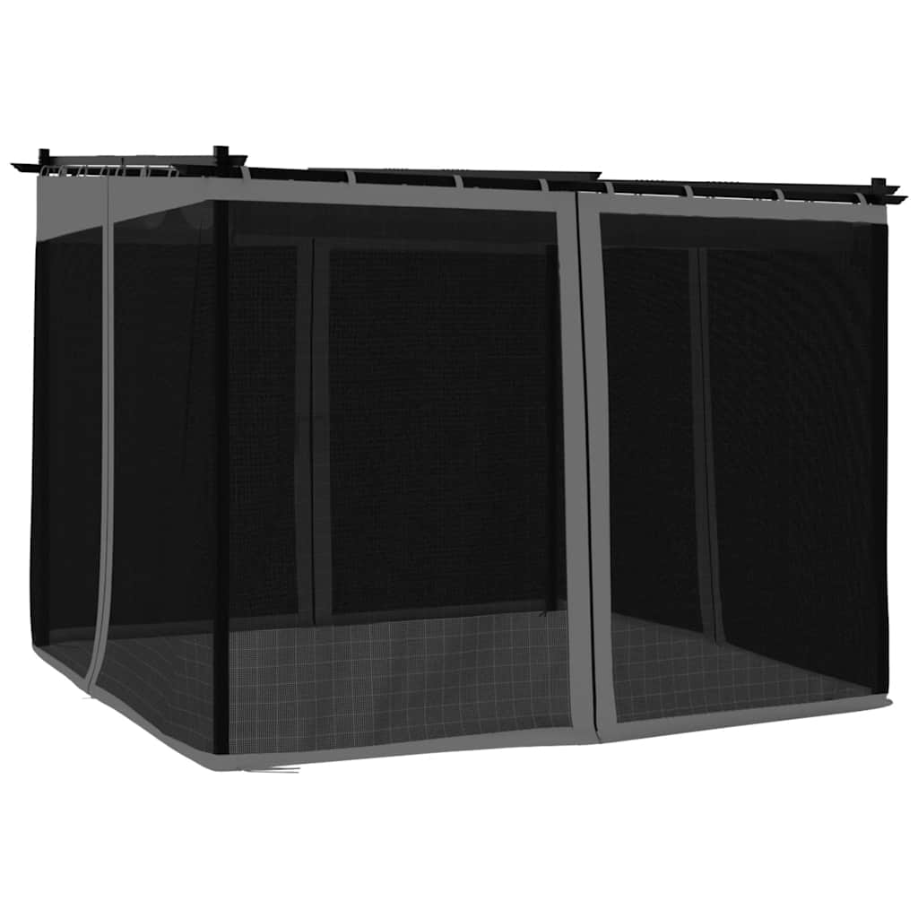 Tonnelle Vidaxx avec parois latérales grillagées 3x3 m acier, anthracite