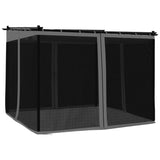 Vidaxl Arbor med sidoväggar i mesh 3x3 m stål Anthracite -färgad