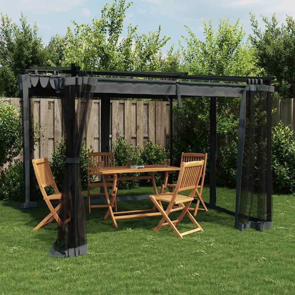 Tonnelle Vidaxx avec parois latérales grillagées 3x3 m acier, anthracite