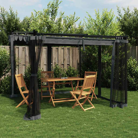 Tonnelle Vidaxx avec parois latérales grillagées 3x3 m acier, anthracite