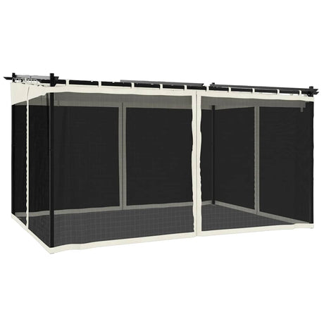 Gazebo Vidaxx avec parois latérales en maille 4x3 m en acier couleur crème