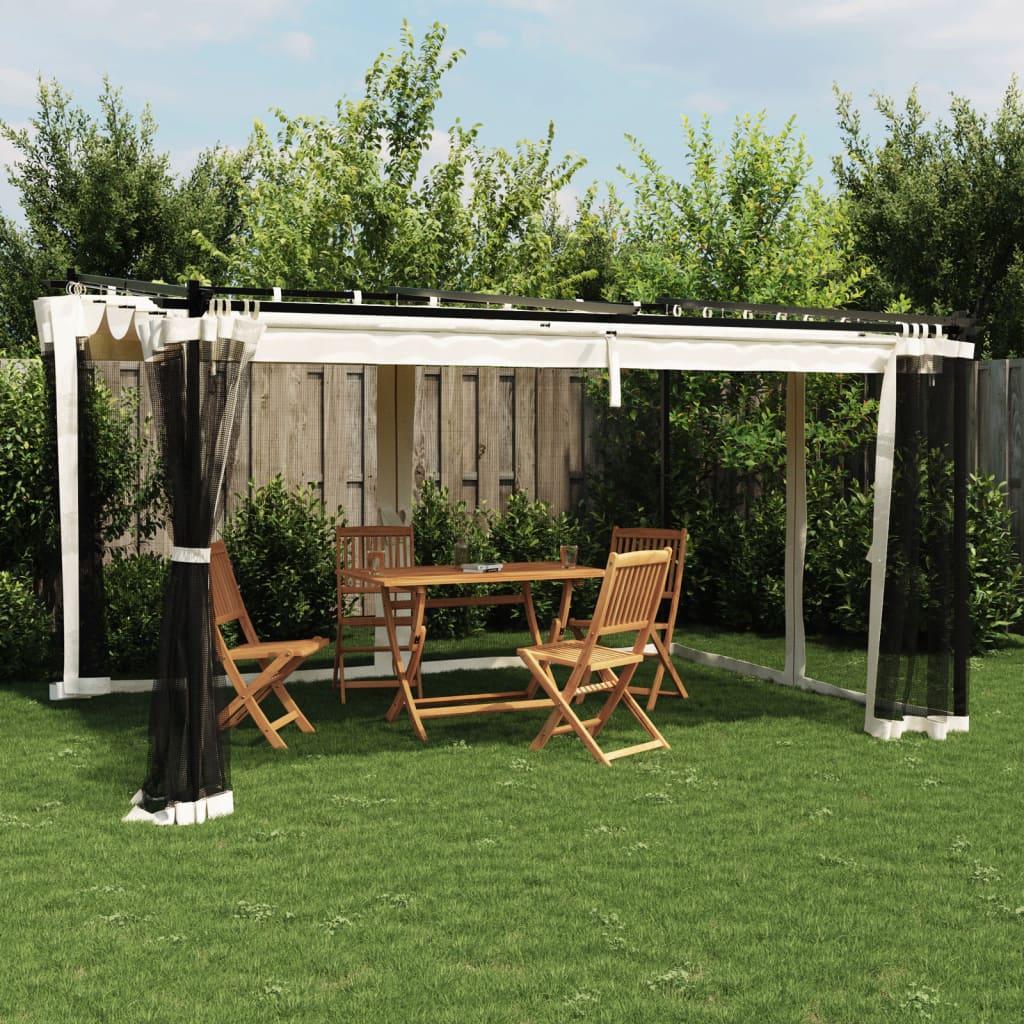 Vidaxl Arbor med sidoväggar i Mesh 4x3 M Steel Cream -Colored