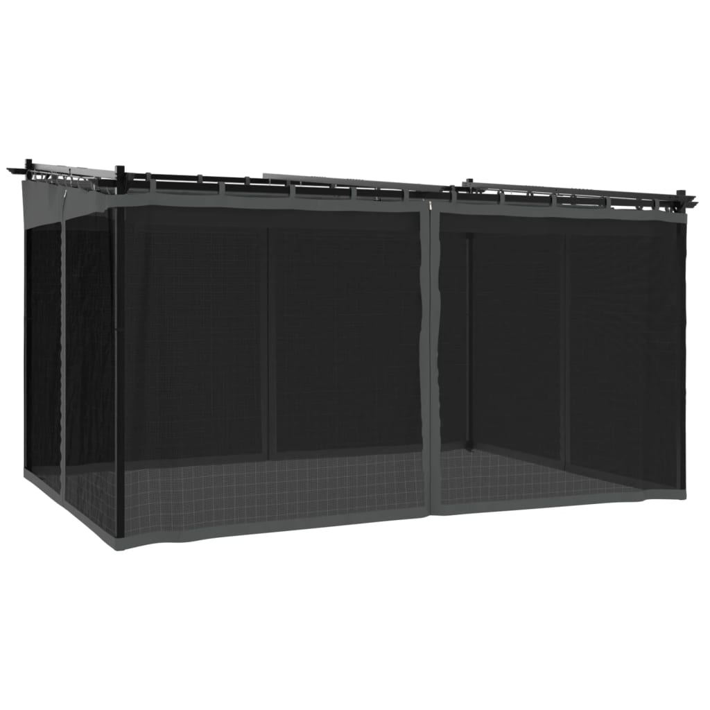 Tonnelle Vidaxx avec parois latérales en maille 4x3 m acier anthracite