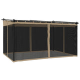 Vidaxl arbor with side walls of mesh 4x3 m steel taupe