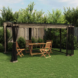 Vidaxl arbor with side walls of mesh 4x3 m steel taupe