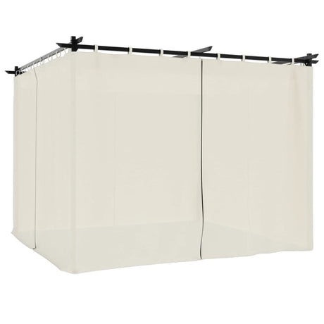 Gazebo Vidaxx avec rideaux 3x3 m acier couleur crème
