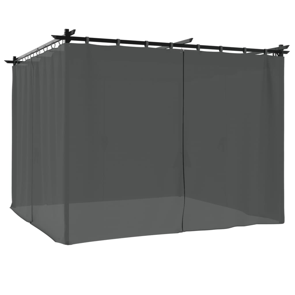 Gazebo Vidaxx avec rideaux 3x3 m acier anthracite
