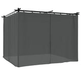 Gazebo Vidaxx avec rideaux 3x3 m acier anthracite