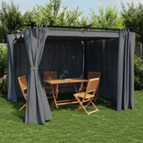 Gazebo Vidaxx avec rideaux 3x3 m acier anthracite