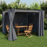 Arbor vidaxl avec rideaux 3x3 m anthracite en acier -colored