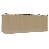 Vidaxl arbor with curtains 6x3 m steel taupe