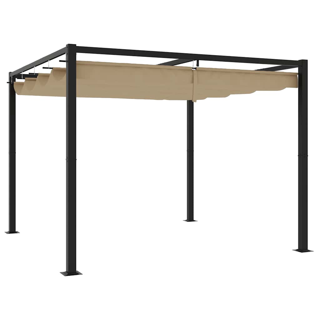 Vidaxl Arbor con techo extensible de 3x3 m de acero tope