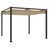 Tonnelle Vidaxx avec toit rétractable 3x3 m acier taupe