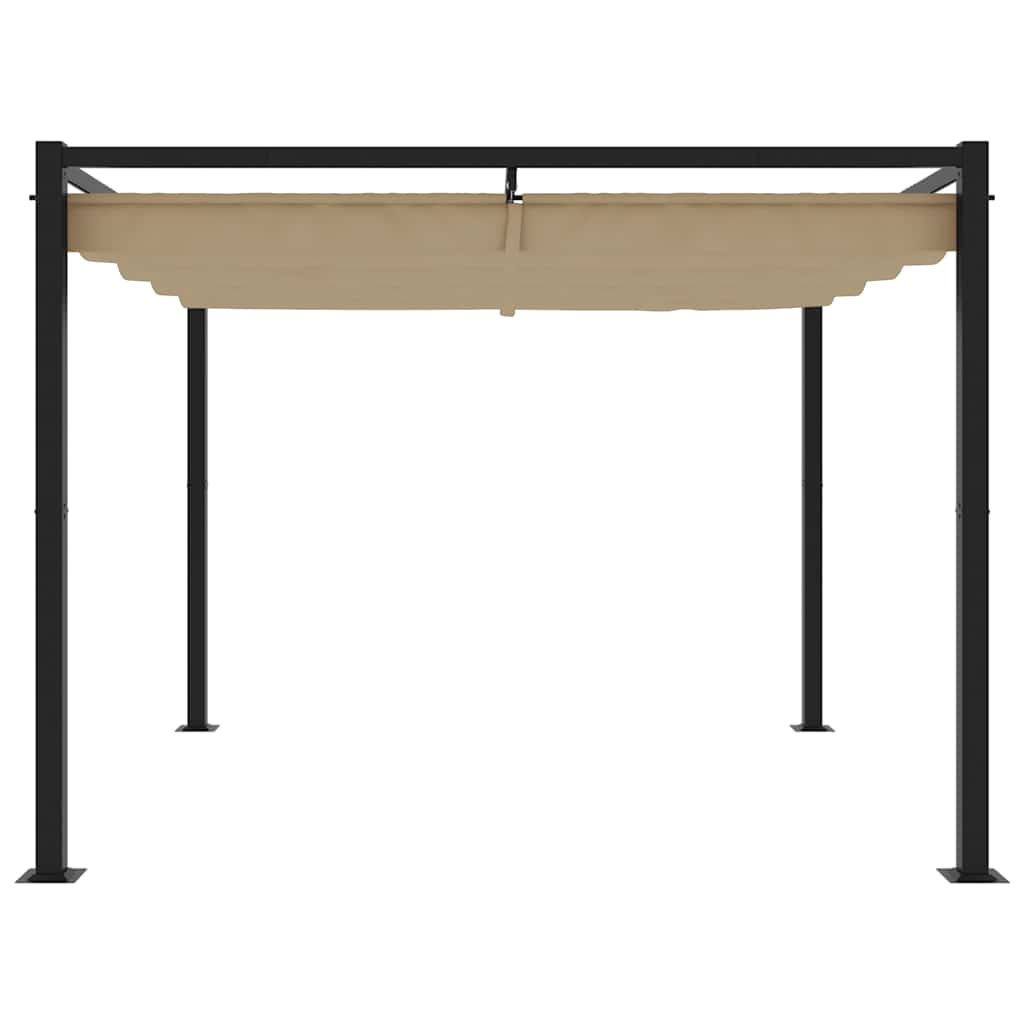 Tonnelle Vidaxx avec toit rétractable 3x3 m acier taupe