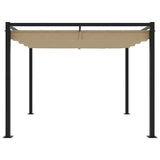Tonnelle Vidaxx avec toit rétractable 3x3 m acier taupe