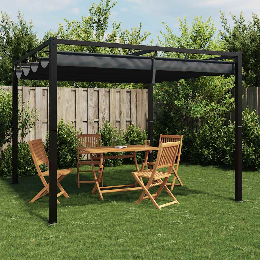 Tonnelle Vidaxx avec toit rétractable 3x3 m acier anthracite