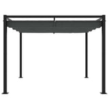 Arbor Vidaxl avec toit extensible 3x3 m anthracite en acier -colored