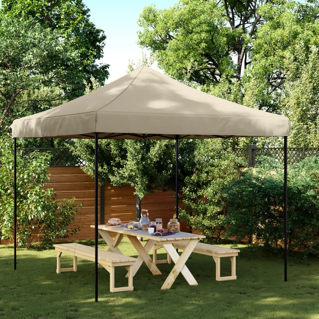 Vidaxl Parttent sammenfoldelig pop-up 292x292x315 cm taupe