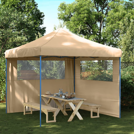 Vidaxx tente de fête pop-up pliable avec 2 parois latérales beige