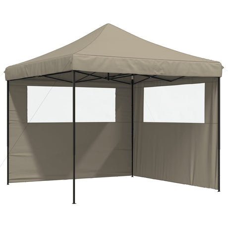 Vidaxl partytent inklapbaar pop-up met 2 zijwanden taupe