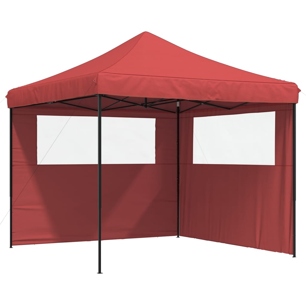 Tente de fête pop-up pliable Vidaxx avec 2 parois latérales en rouge bordeaux