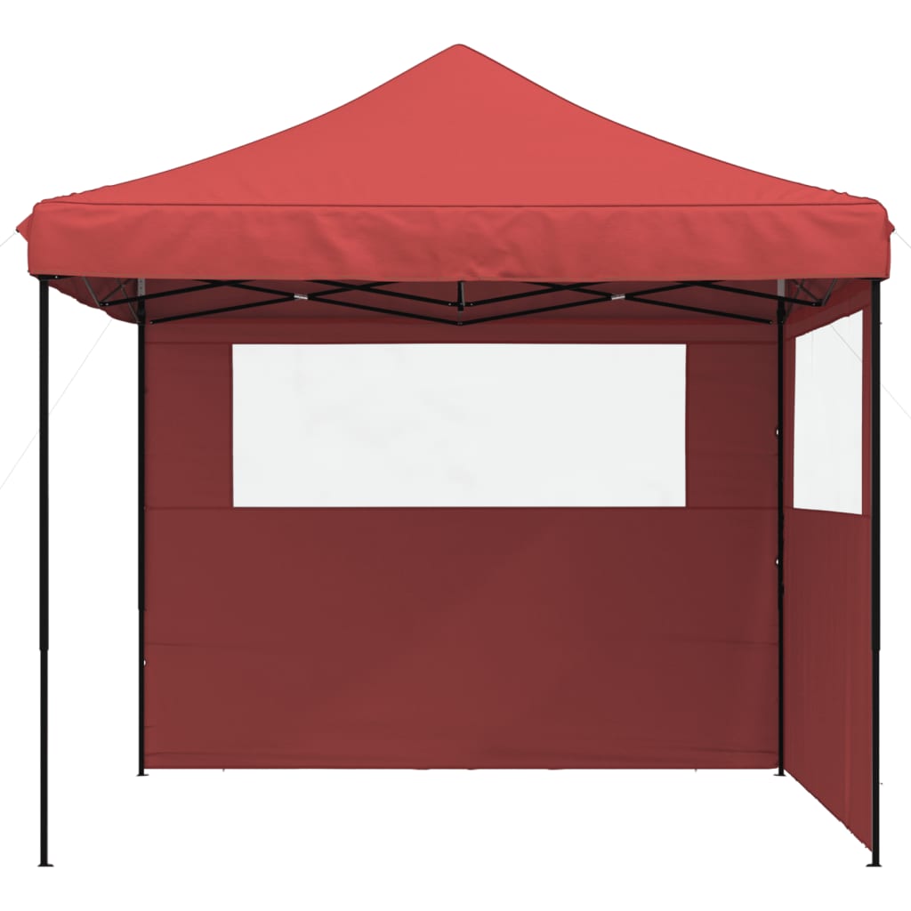 Tente de fête pop-up pliable Vidaxx avec 2 parois latérales en rouge bordeaux