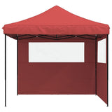 Vidaxl Partytent Foldable Pop-Up With 2 Side Walls Bordeaux Red