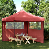 Tente de fête pop-up pliable Vidaxx avec 2 parois latérales en rouge bordeaux