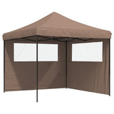 Tente de fête pop-up pliable Vidaxx avec 2 parois latérales marron