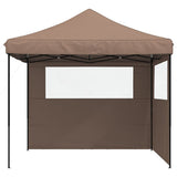 Tente de fête pop-up pliable Vidaxx avec 2 parois latérales marron