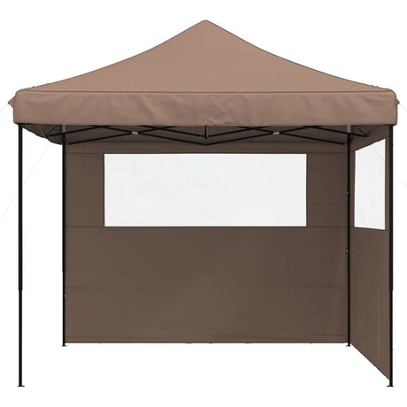 Tente de fête pop-up pliable Vidaxx avec 2 parois latérales marron